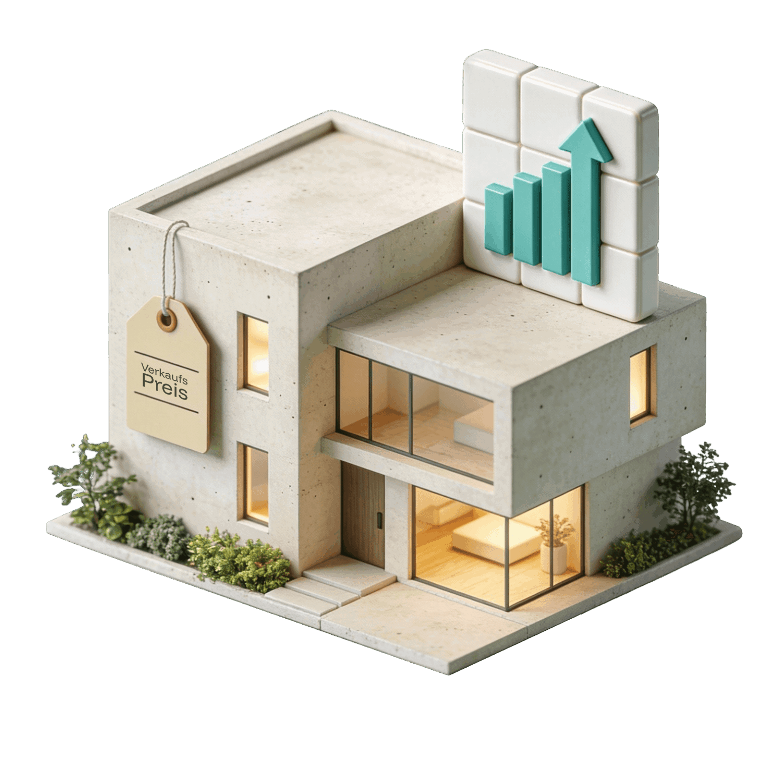 3D Visualisierung modernes Hauses