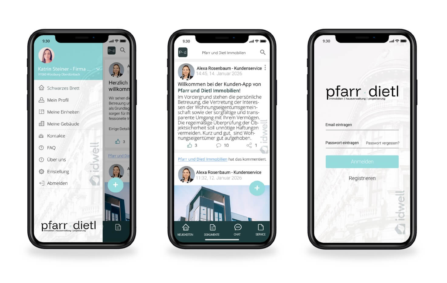 Mobile Immobilien-App Darstellung